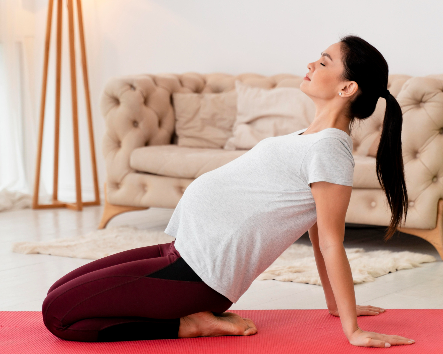 Girl does stretching